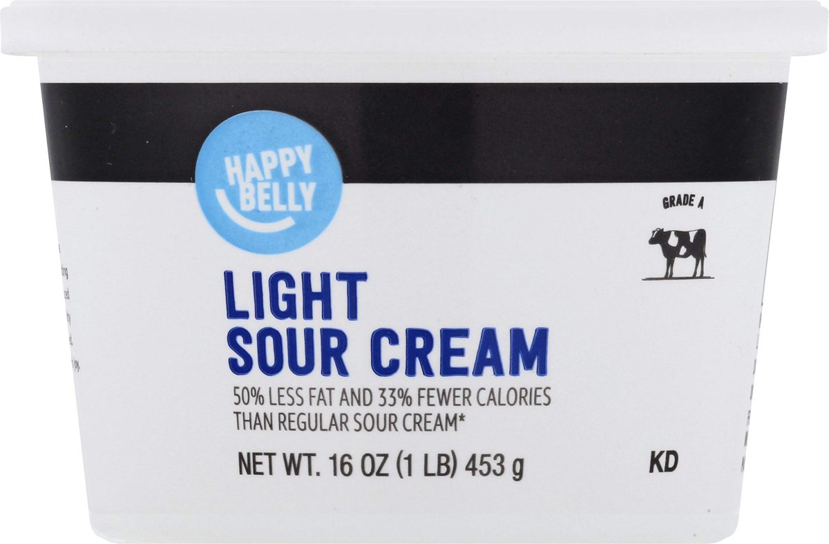 Amazon Brand - Happy Belly Light Sour Cream, Kosher, 16 Ounce